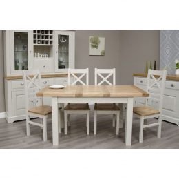 Deluxe Painted Dining Table and Four Chairs Set